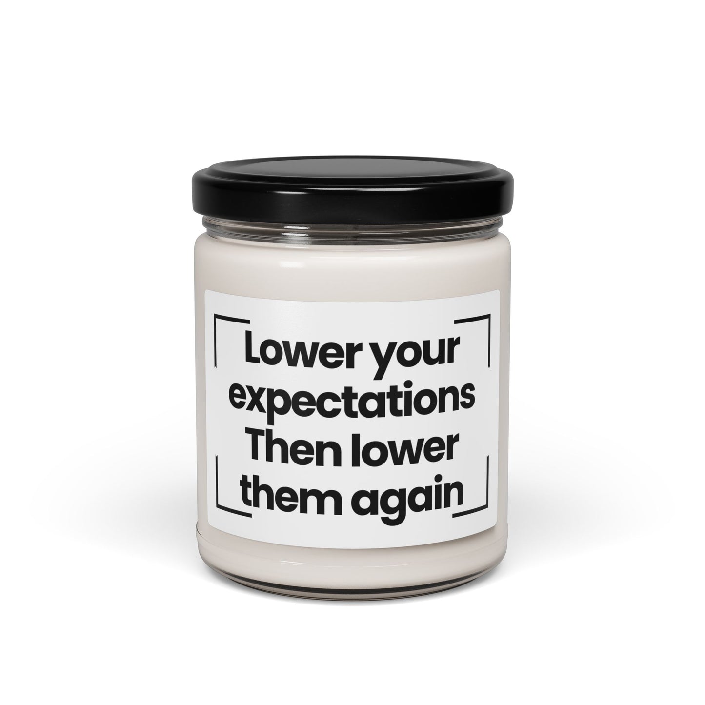Funny Quote Fragrant Scented Soy Glass Jar Candle - Lower your expectations Then lower them again - 9oz -