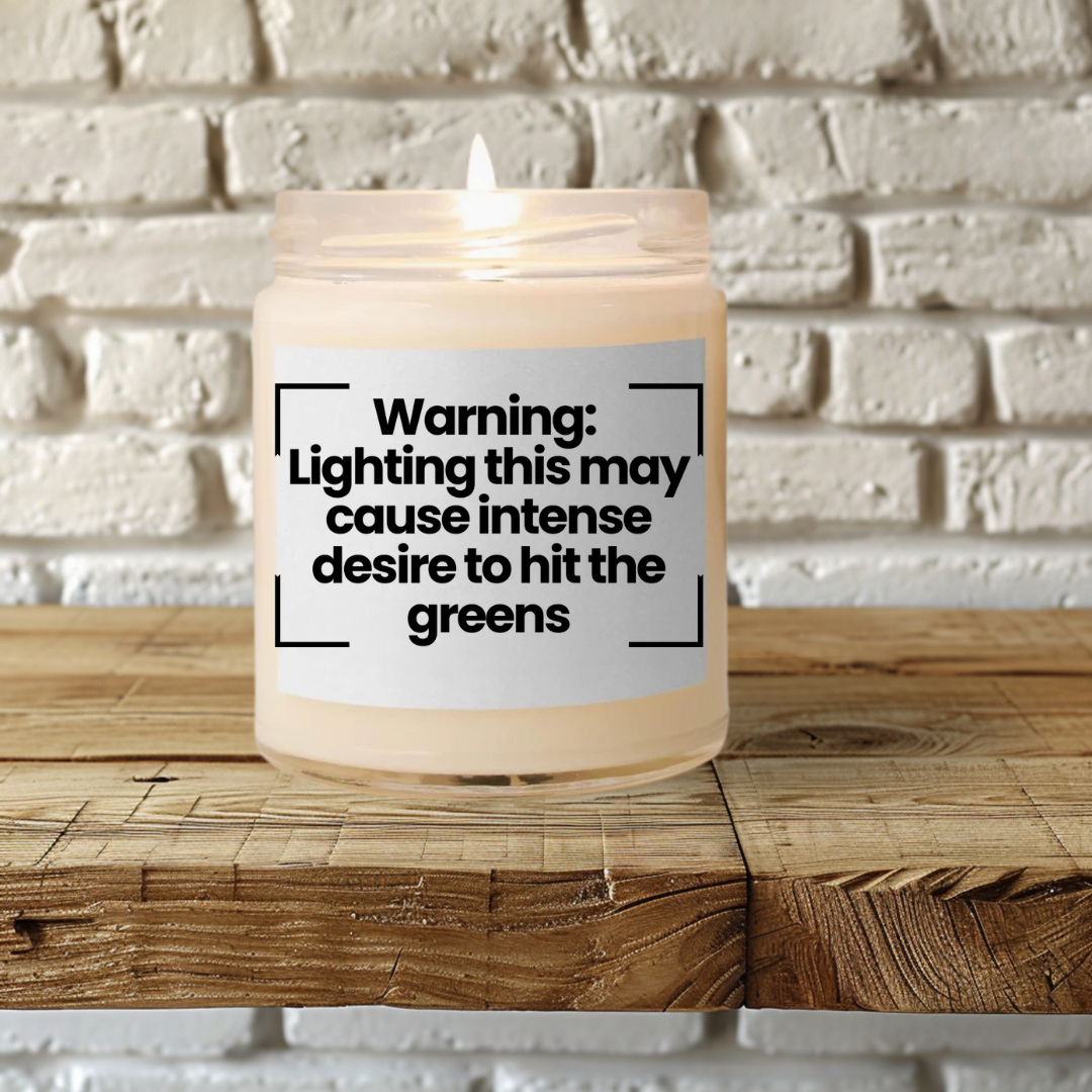 Golf-Themed Scented Soy Candle | Perfect Gift for Golf Lovers | 9oz | Warning: Lighting this may cause intense desire to hit the greens