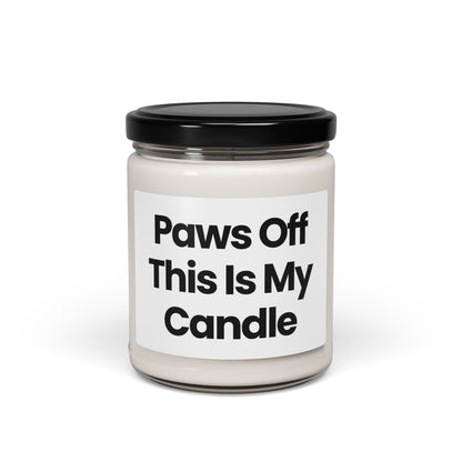 Dog Lover Scented Soy Candle - "Paws Off This Is My Candle" - 9oz Vegan - Hand Poured