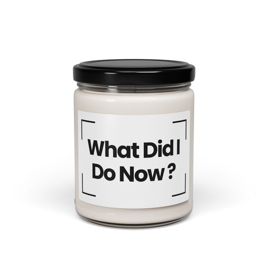 Funny Quote Scented Soy Candle - "What Did I Do Now?" - 9oz - Vegan - Hand Poured