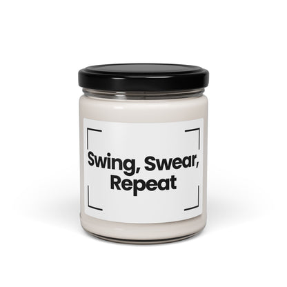 Swing, Swear, Repeat Scented Soy Candle - 9oz Hand Poured Vegan Gift for Golf Lovers