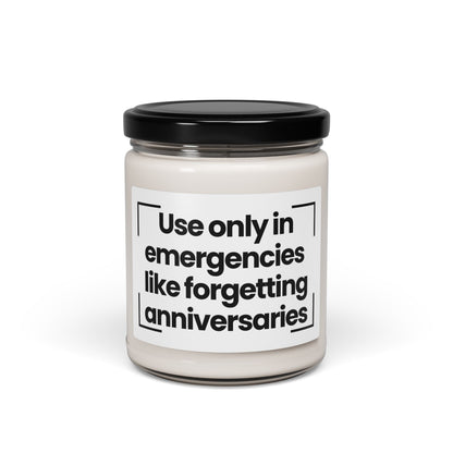 Funny Scented Soy Candle - Use only in emergencies, like forgetting anniversaries - 9oz - Vegan - Hand Poured
